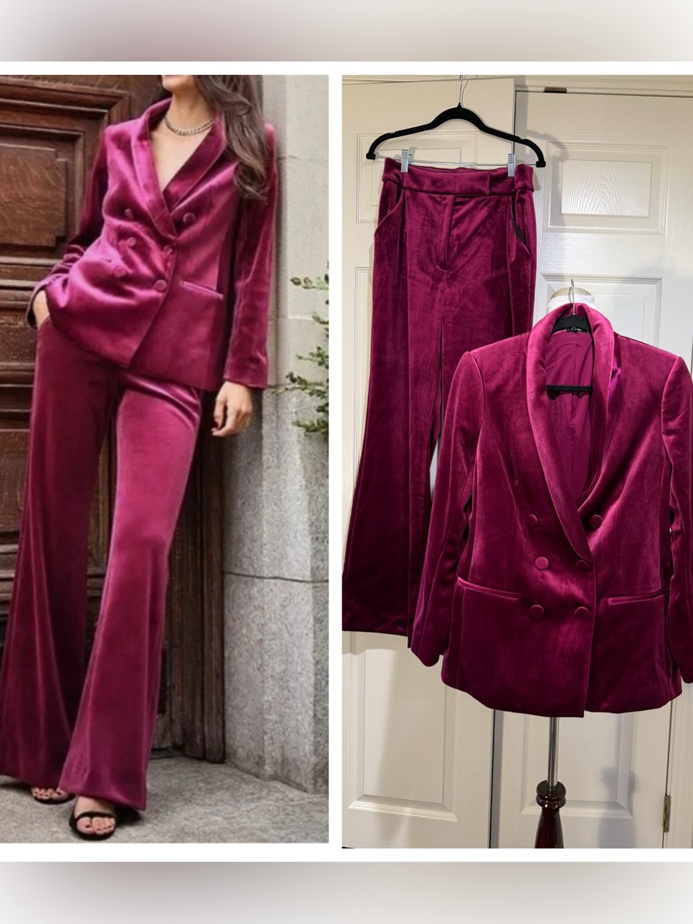Express Velvet Double Breasted Shawl Collar
Blazer and matching Editor pants